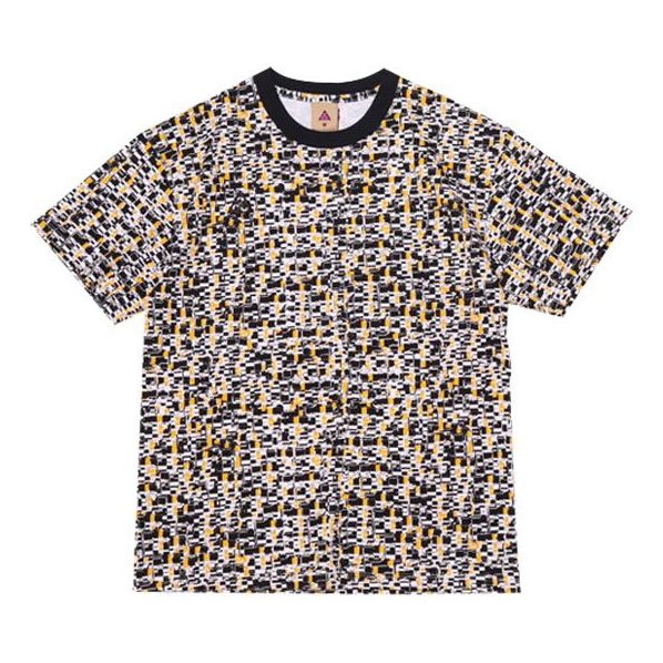 Men's Nike x ACG Retro Hand Painted Printing Short Sleeve Black Gray T-Shirt 'String Black' CV1536-221