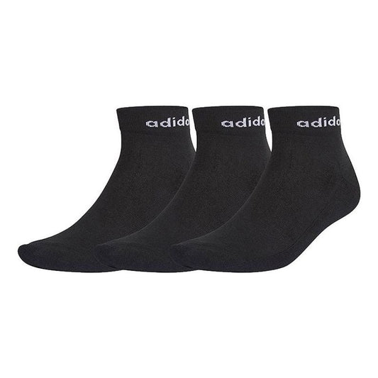 adidas neo Hc Ankle 3pp Solid Color Athleisure Casual Sports Socks Black GE6128