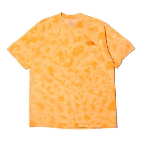 Men's THE NORTH FACE S/S Tie Dye Round Neck Short Sleeve Orange NT32057-FO