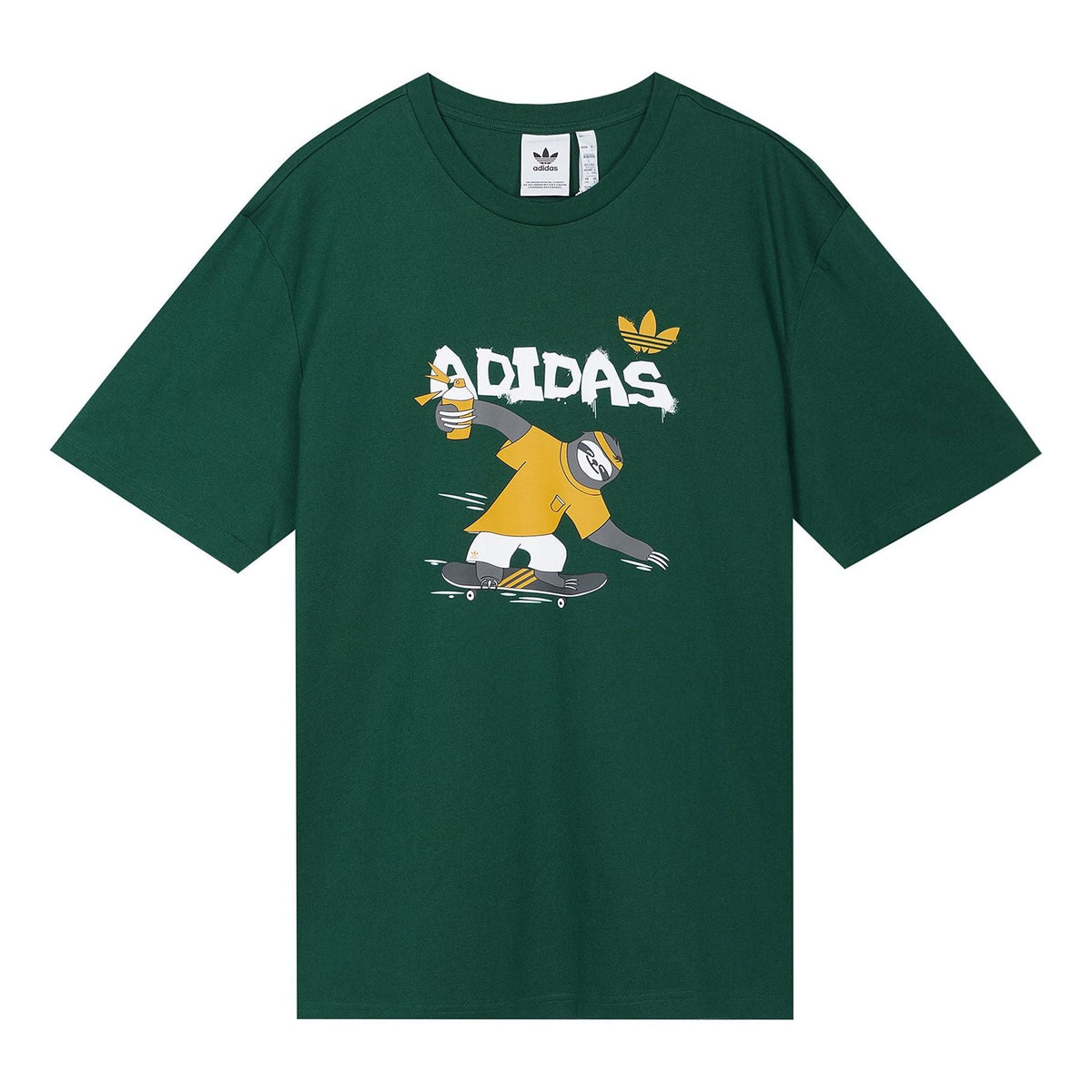 adidas originals Cartoon Printing Round Neck Short Sleeve Forest Green HB2741