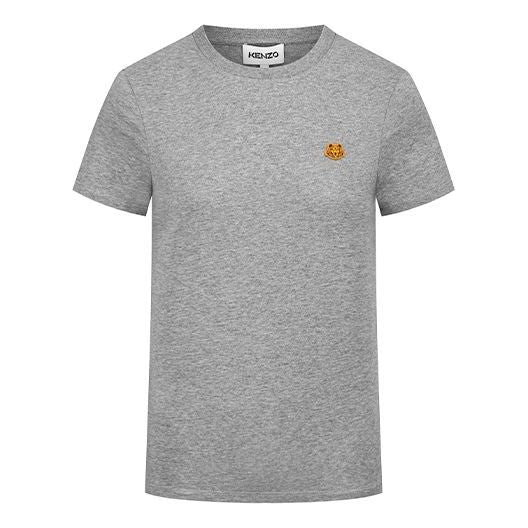 KENZO SS21 Small Tiger Head Embroidered Short Sleeve Gray FB52TS8434SA-95