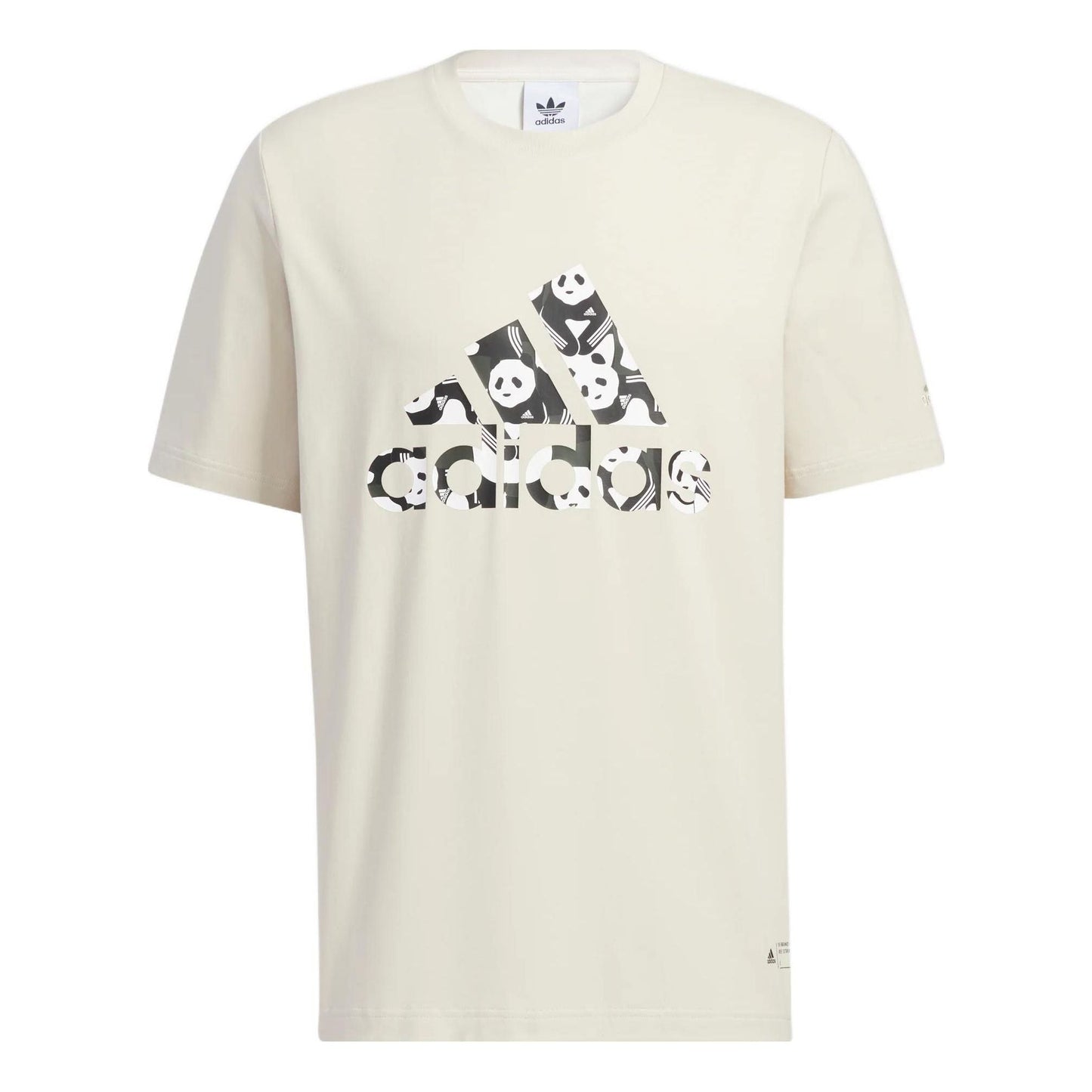 adidas Solid Color Logo Athleisure Casual Sports Short Sleeve Unisex Bauxite Brown HS4395