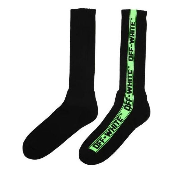 Off-White Fluorescent Industrial Belt Socks 'Black Green' OMRA042S22KNI0041070