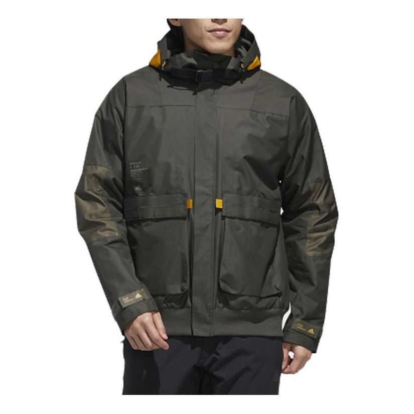 adidas TH JKT FUNC Casual Sports Hooded Jacket Men Grey/Green GM4398