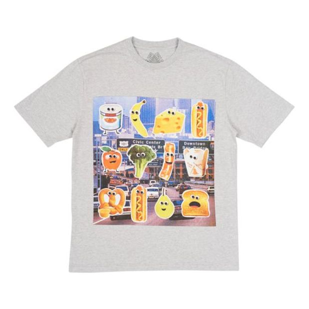 PALACE Payne Grey Marl Cartoon Printing Short Sleeve Gray T-Shirt P12TS019