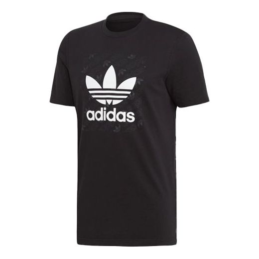 adidas originals Large Logo Round Neck Short Sleeve Black ED7043