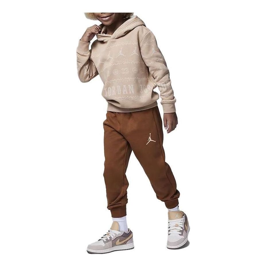 (GS) Air Jordan MJ Holiday Fleece Crew Set 'Beige Tan' FV6162-200