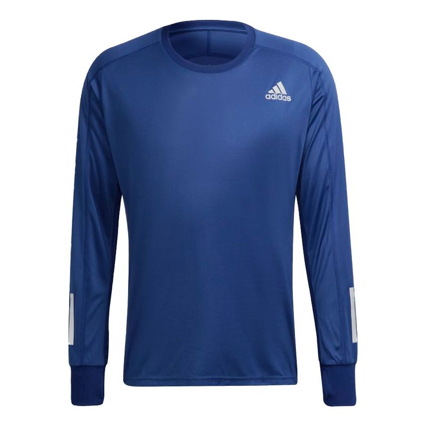 Men's adidas Training Sports Quick Dry Long Sleeves Blue T-Shirt H34501