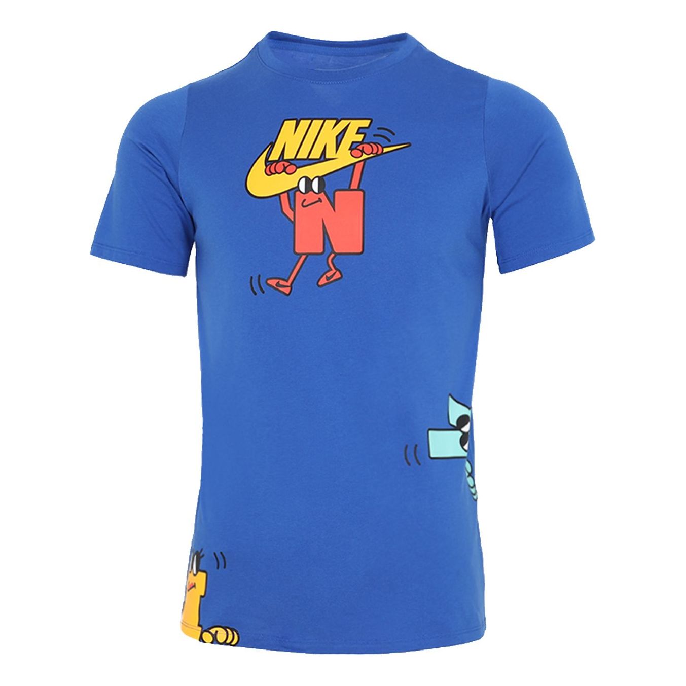 (GS) Nike Cartoon Short Sleeve Round Neck Athleisure Casual Sports Boy Blue DJ5380-481