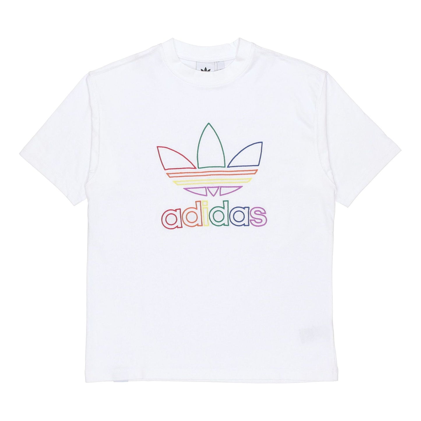 adidas originals Pride Tee Rainbow Logo Short Sleeve White FI0882