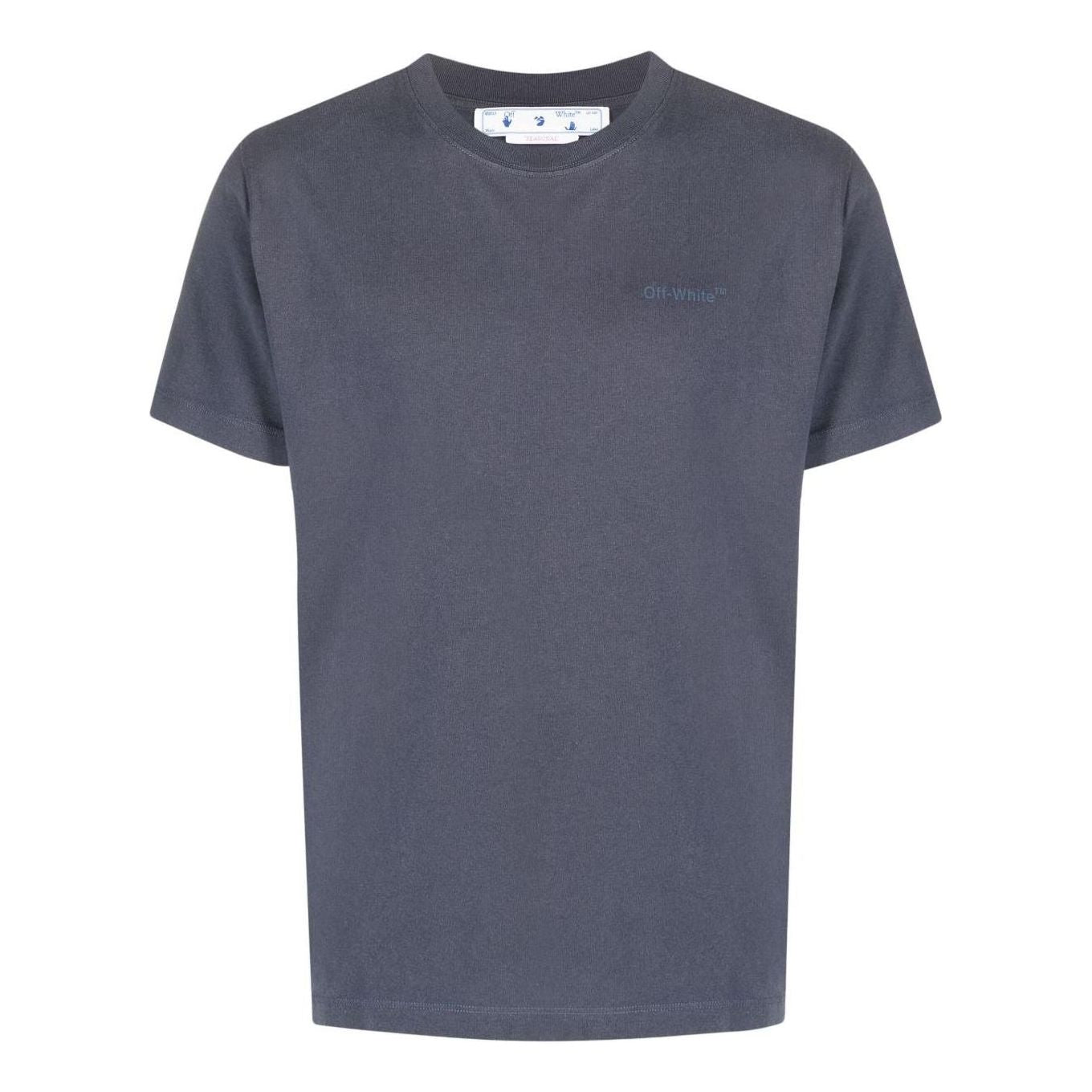 Off-White SS22 Diag Back Printing Round Neck Short Sleeve Ordinary Version Blue OMAA027S22JER0044646