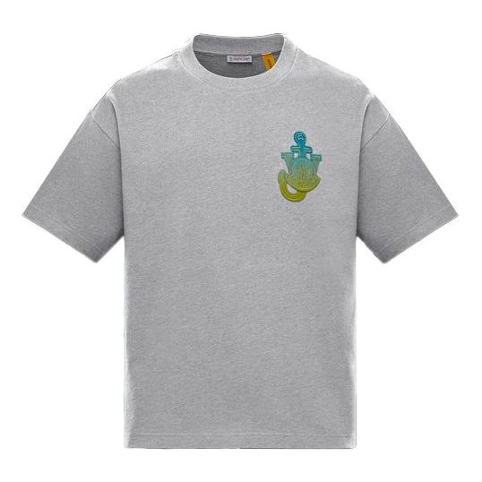 Moncler x JW Anderson Crossover SS21 Round Neck Printing Short Sleeve Unisex Gray 09E8C00010M1161984