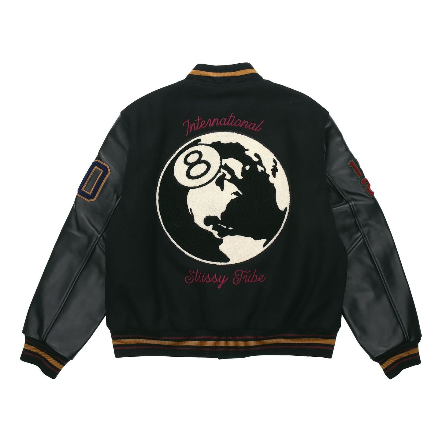 Men's Stussy limited Splicing Zipper Jacket Black 315167