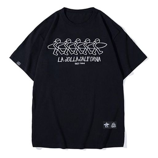 PJs Vigor Pattern Printing Short Sleeve Unisex Black 20SSTS1028-P