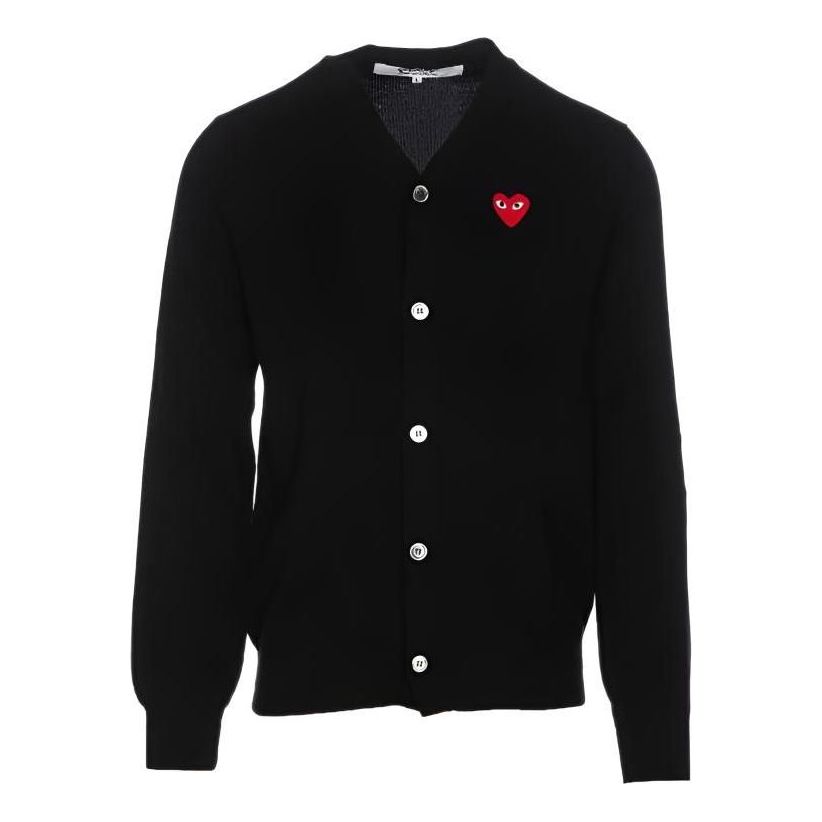 COMME des GARCONS PLAY FW25 Cardigan with Red Heart 'Black' AX-N008-051-1