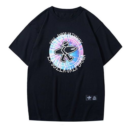 PJ's Vigor Multi-Color Pattern Printing Short Sleeve Unisex Black 20SSTS10202-P