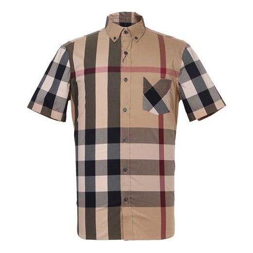 Men's Burberry Short Sleeve Casual Plaid Shirt 40458371