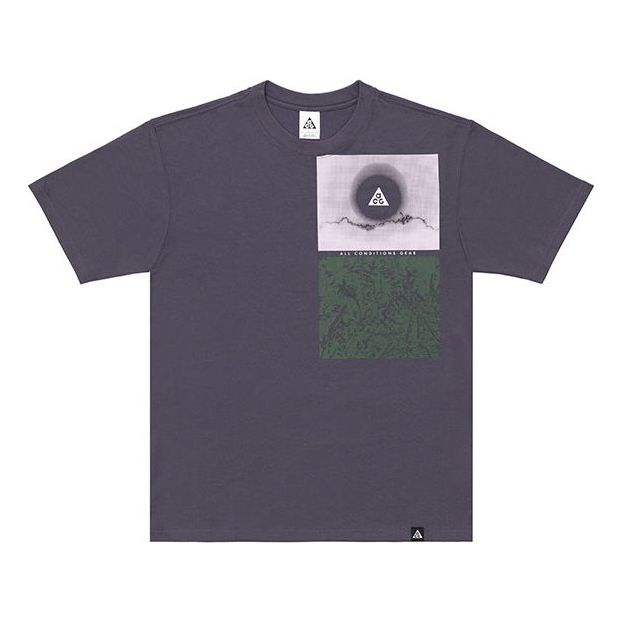 Nike x ACG Nature Funny Printing Loose Sports Round Neck Short Sleeve Purple Dark purple DD8808-506