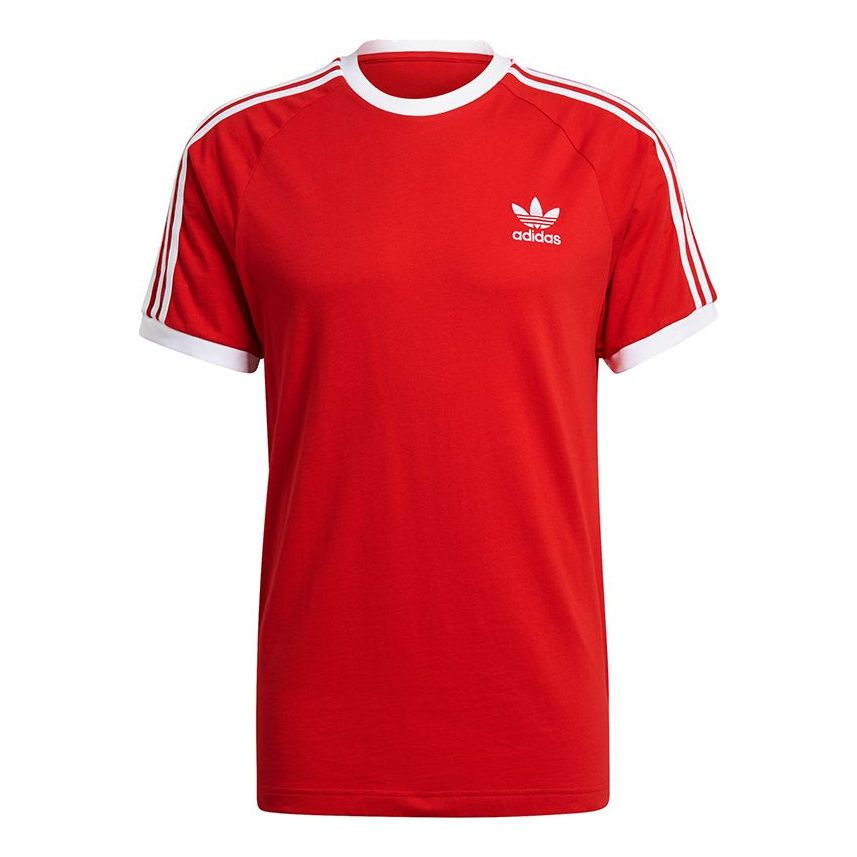 adidas originals 3-Stripes Tee Classic Sports Short Sleeve Red GN3502
