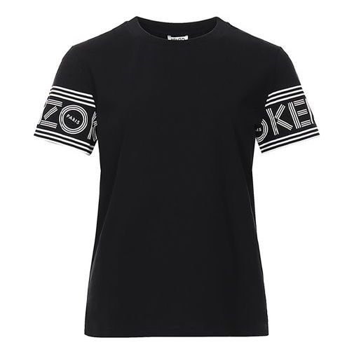 KENZO Letter Logo Round Collar Female Black F00-2TS793-985-99