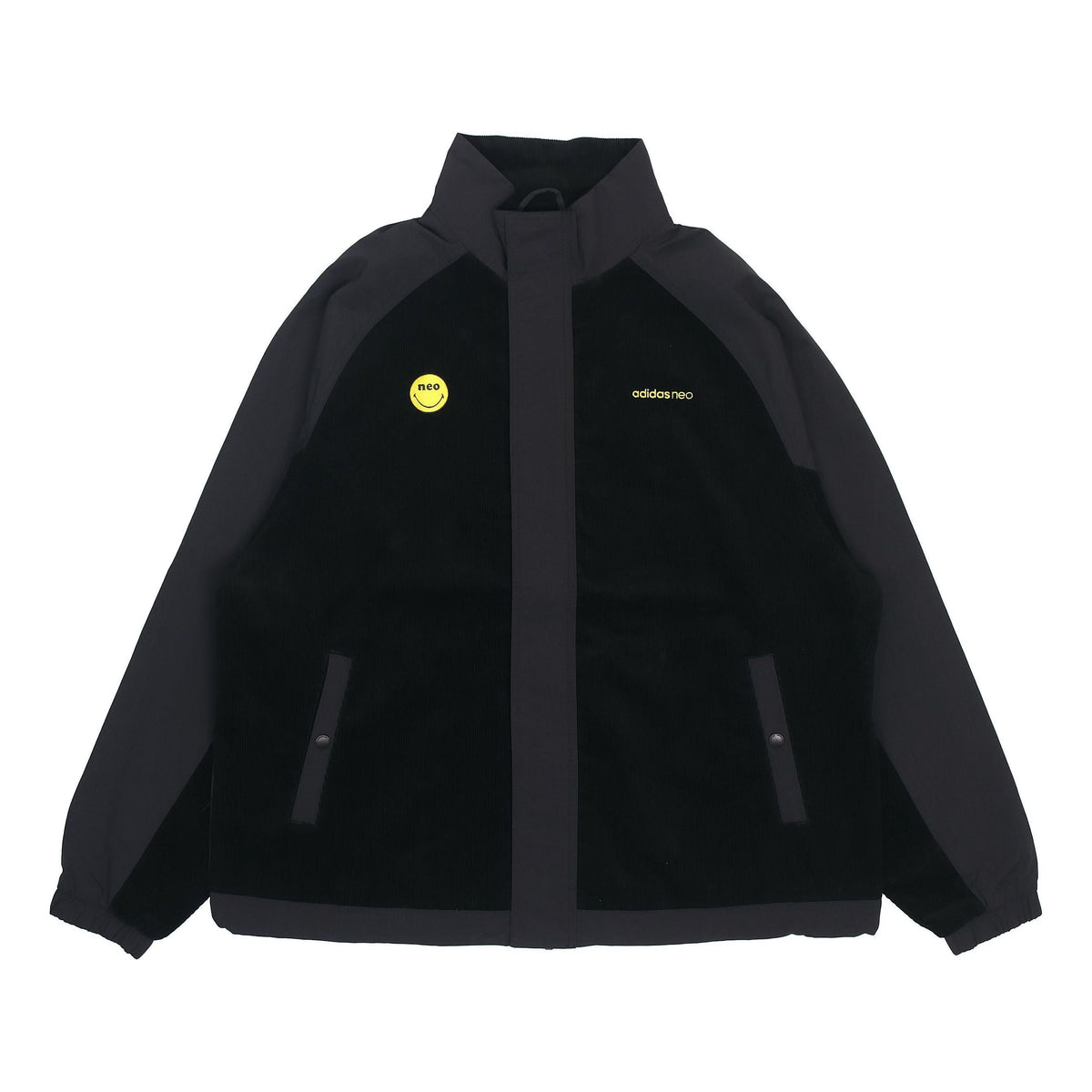 adidas neo U Smly Jkt Colorblock Casual Stand Collar Jacket Black H58046