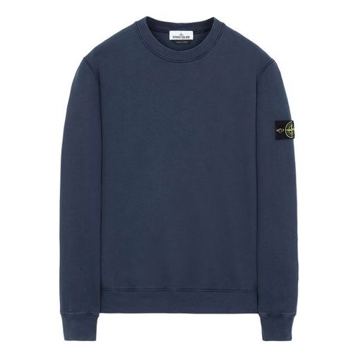 Men's STONE ISLAND Sleeve Cotton Round Neck Navy Blue 731563020-V0028