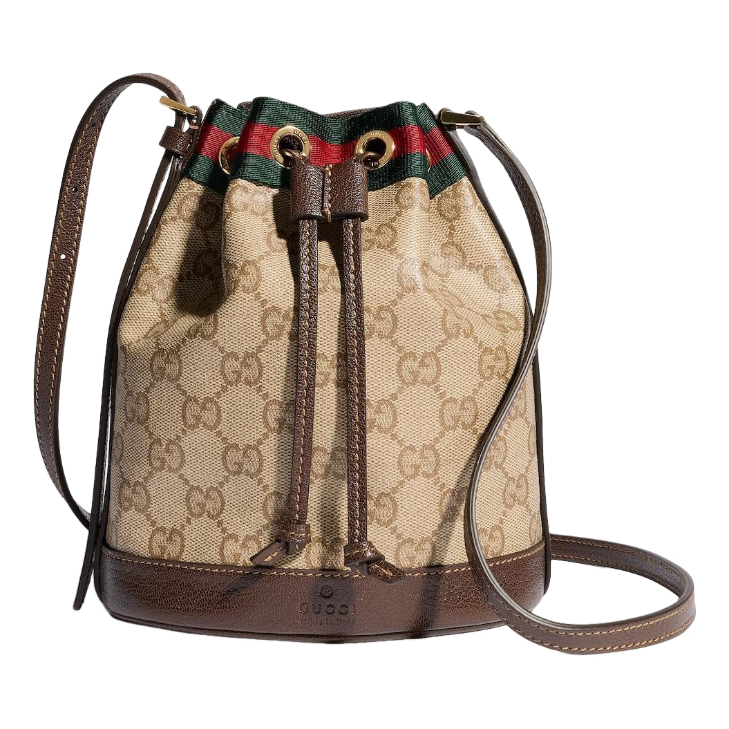 (WMNS) Gucci Mini Bucket Bag with Web 'Sand Dark Brown' 876060-FAF8R-8547