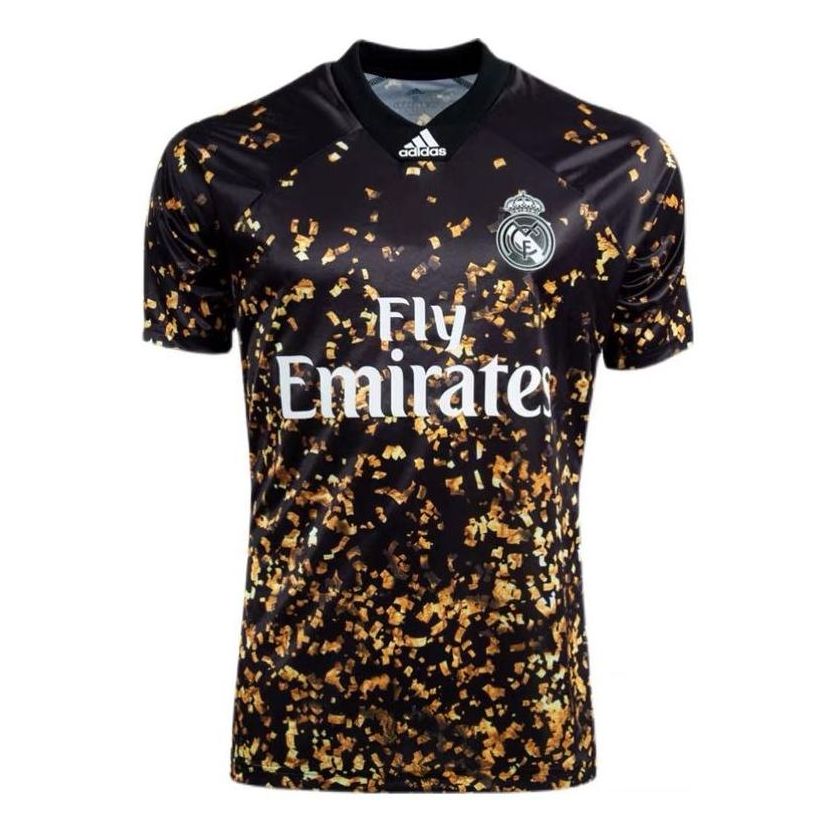 Men's adidas x EASPORTS Crossover 19-20 Season Casual Sports Full Print Short Sleeve Soccer/Football Jersey Asia Sizing Black EJ5563