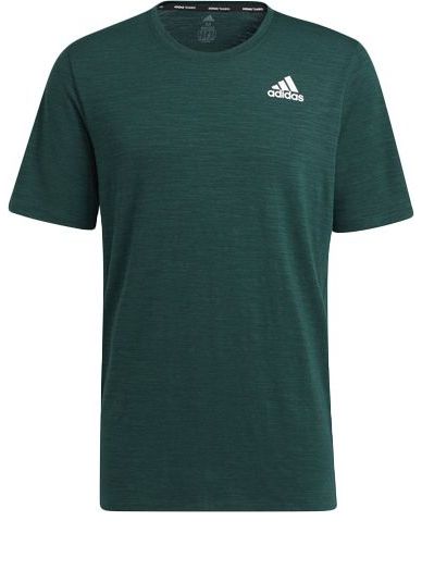 Men's adidas City Elevated T Training Sports Short Sleeve Dark Green T-Shirt H08782