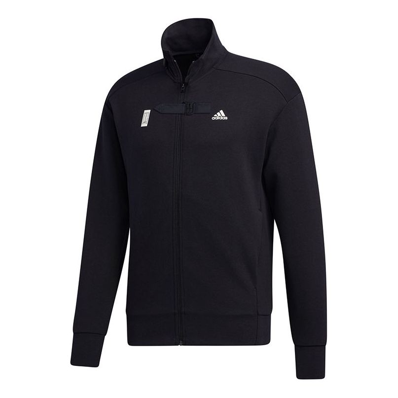 adidas WJ TT Cardigan Stand Collar Casual Sports Jacket Black GM4455