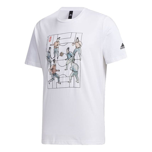 adidas Ub Gfx Tee 2 Funny Printing Sports Short Sleeve White GF3986