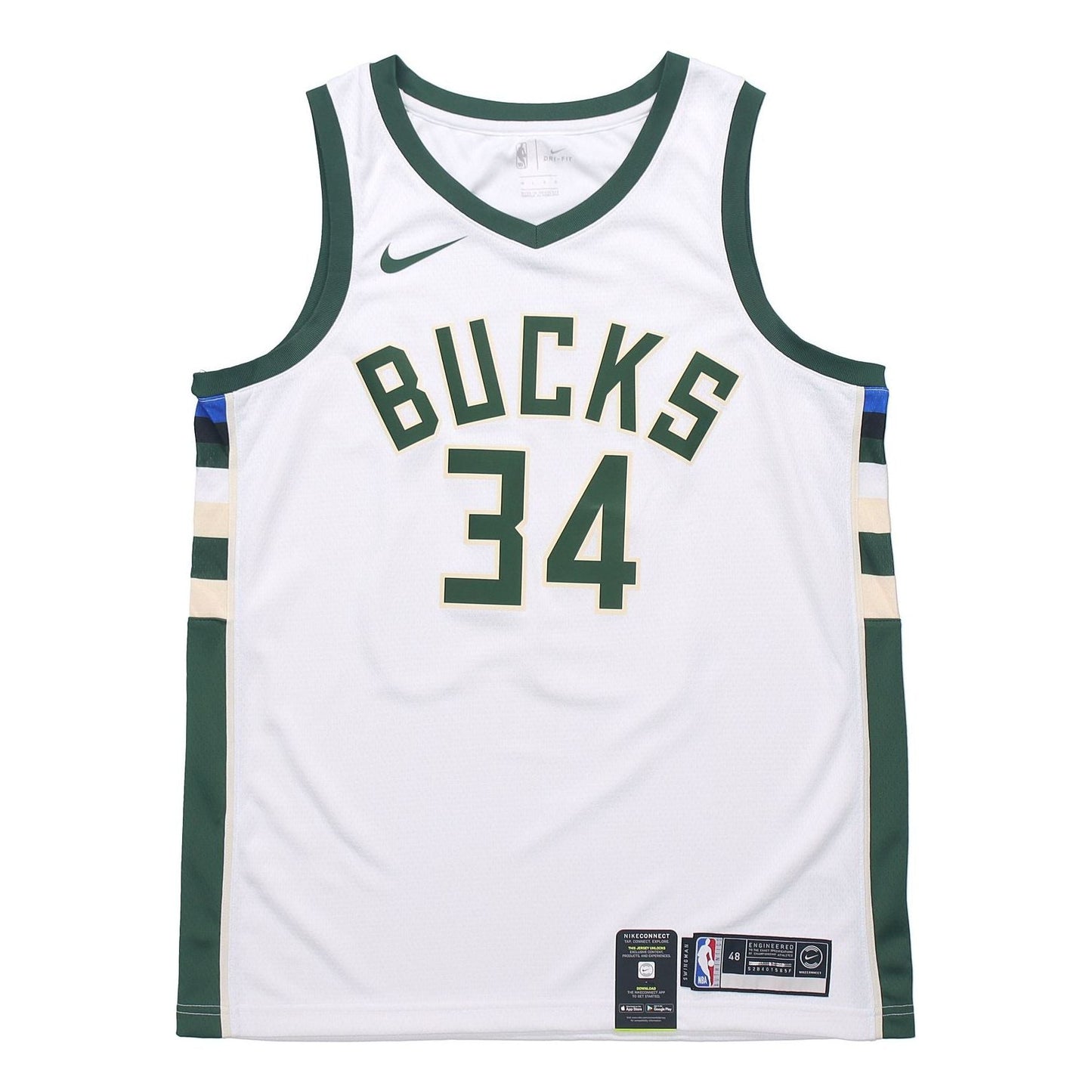 Nike Giannis Antetokounmpo Association Edition Swingman Basketball Jersey 34 SW 'White' 864429-100