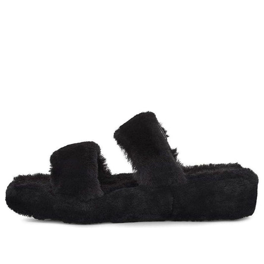 (WMNS) UGG Fuzz Yeah Black Sandals 1104662-BLK