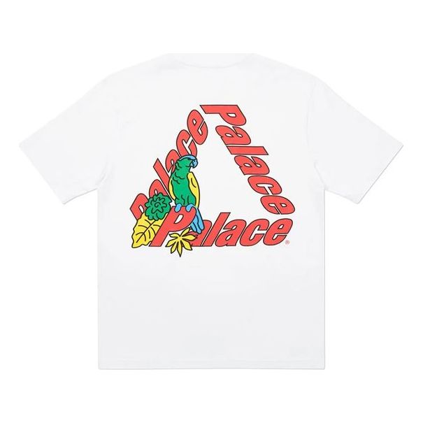PALACE Parrot PALACE-3 Alphabet Printing Short Sleeve White T-Shirt P19TS209