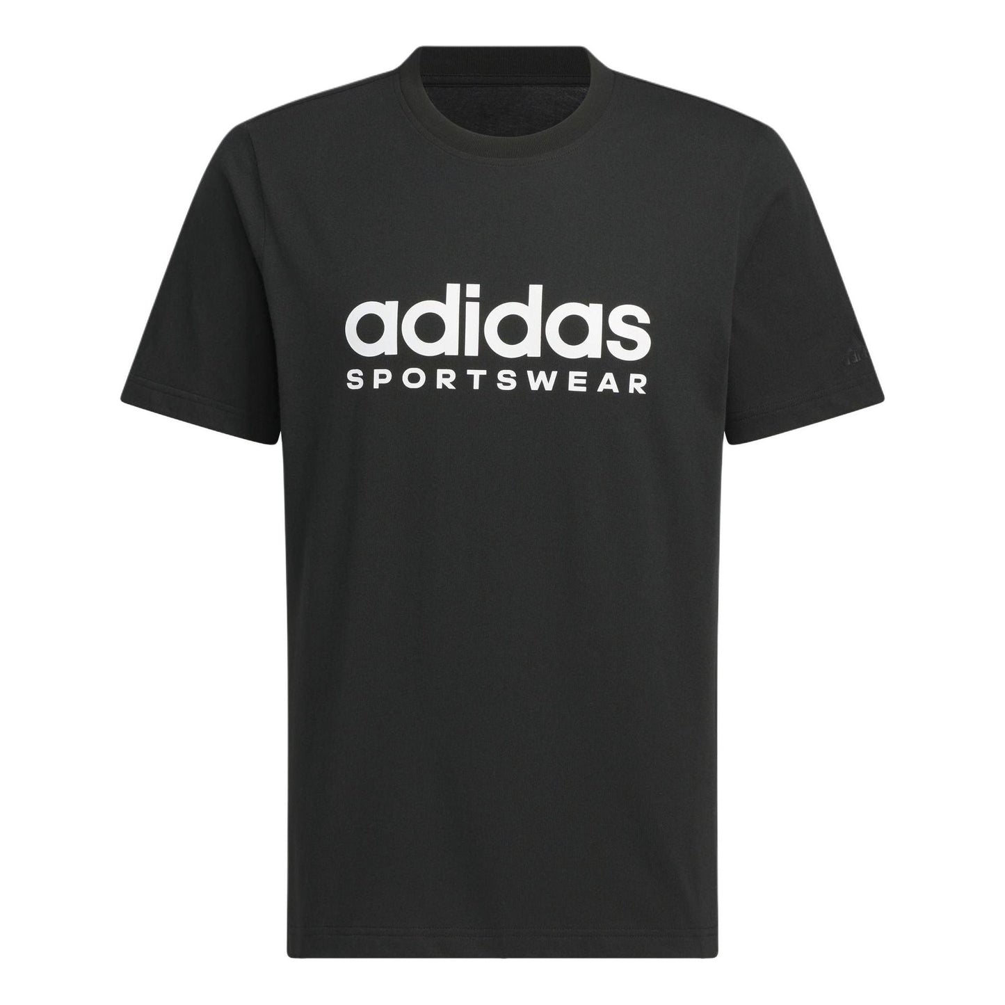 adidas Big Linear Logo T-shirt Asia Sizing 'Black White' JI9069