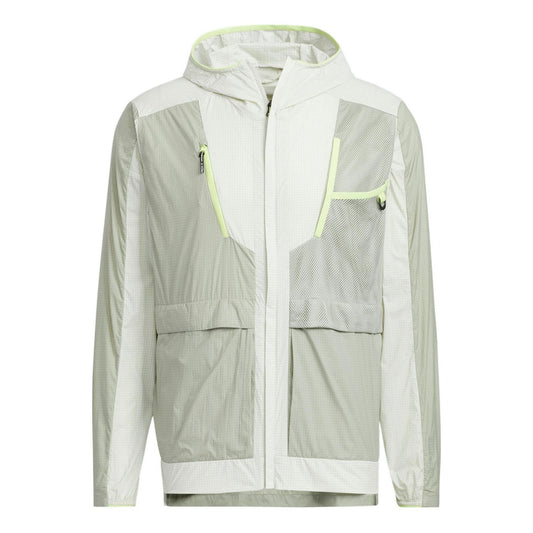 adidas TERREX U VOYG LIGHT WB Outdoor Sports Hooded Jacket Couple Style light grey HE5180
