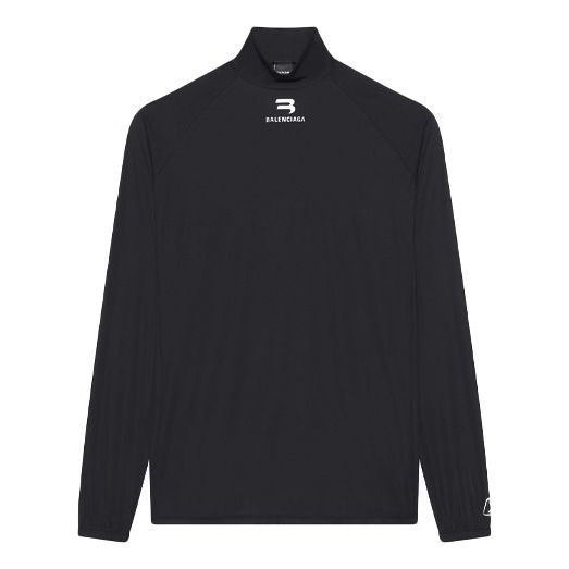 Men's Balenciaga FW21 Alphabet Long Sleeves Sports Black 661749444B81077