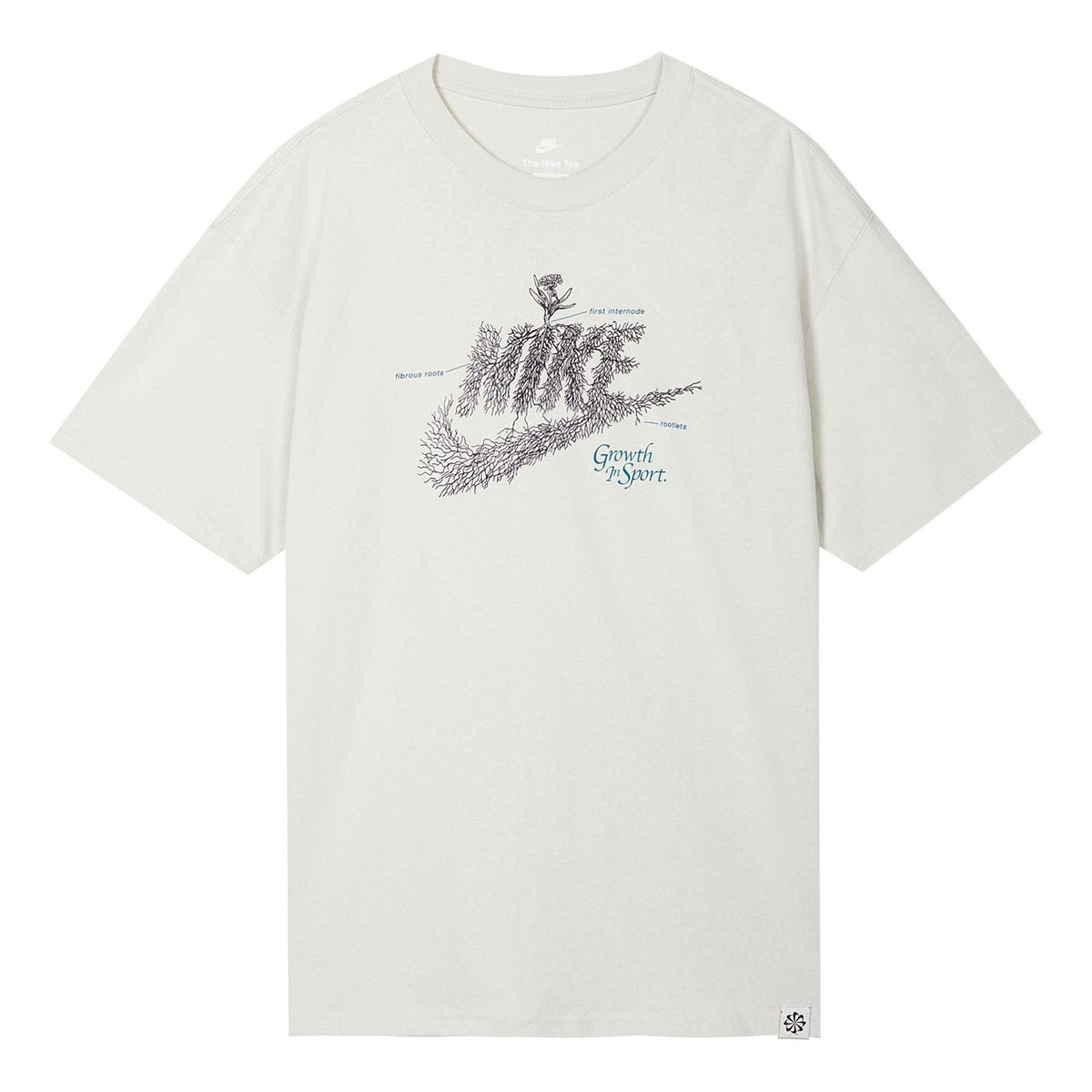 Men's Nike Sportswear Plant Flowers Logo Printing Sports Round Neck Short Sleeve Light Bone T-Shirt DN5135-072