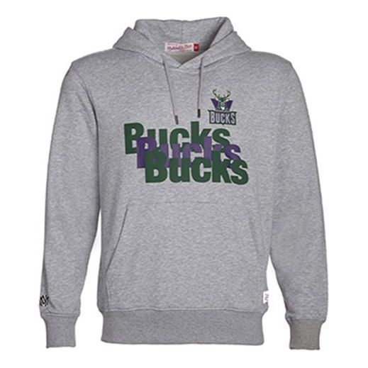 Mitchell & Ness Milwaukee Bucks Team hooded Sports Couple Style Gray MN16H16-MIL