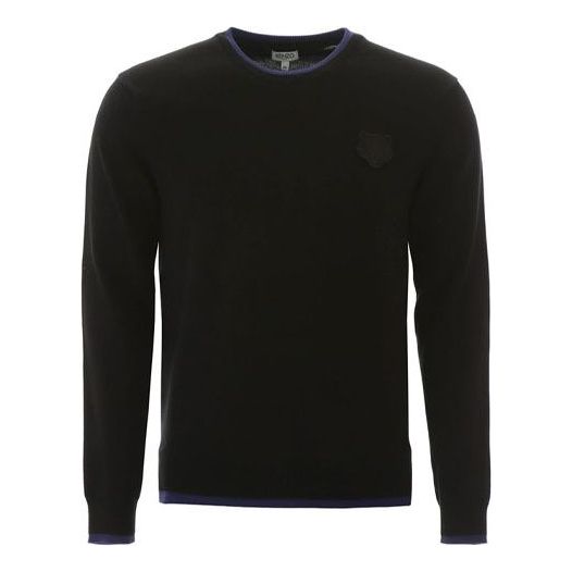Men's KENZO Solid Color Pullover Round Neck Black FA55PU2023AB-99