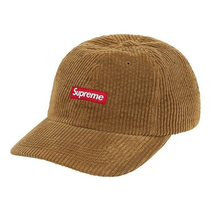 Supreme Ripple Corduroy Small Box 6-Panel 'Brown Red White' SUP-FW20-285