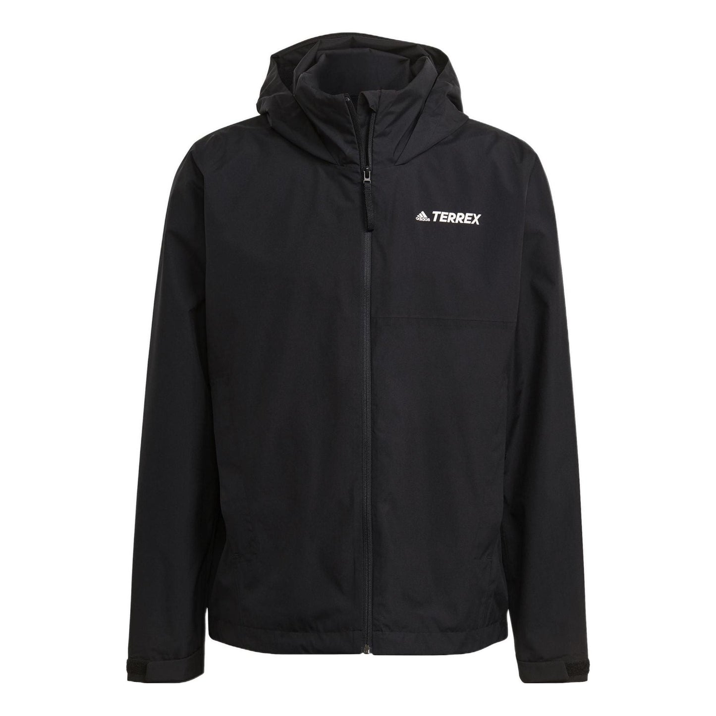 adidas Solid Color Brand Logo Printing hooded Long Sleeves Jacket Black GI7296