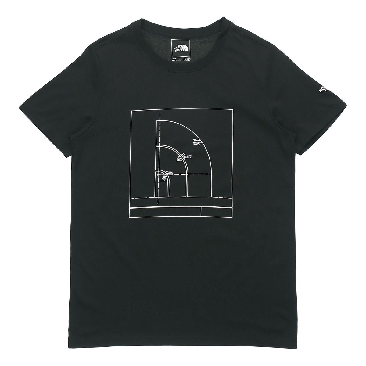 Men's THE NORTH FACE SS20 Geometry Pattern Logo Quick Dry Short Sleeve Black 4998-JK3