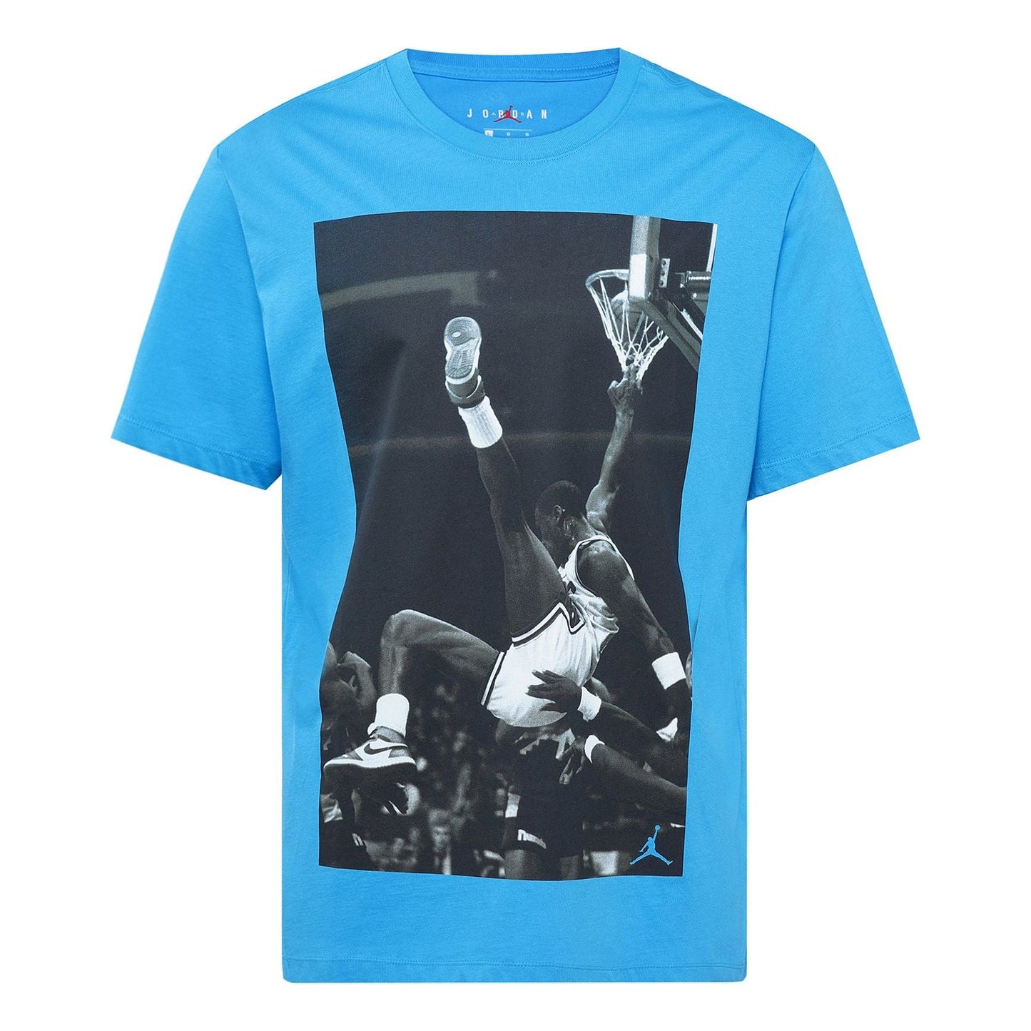 Air Jordan Hangtime Photo Printing Short Sleeve Blue AQ3709-433