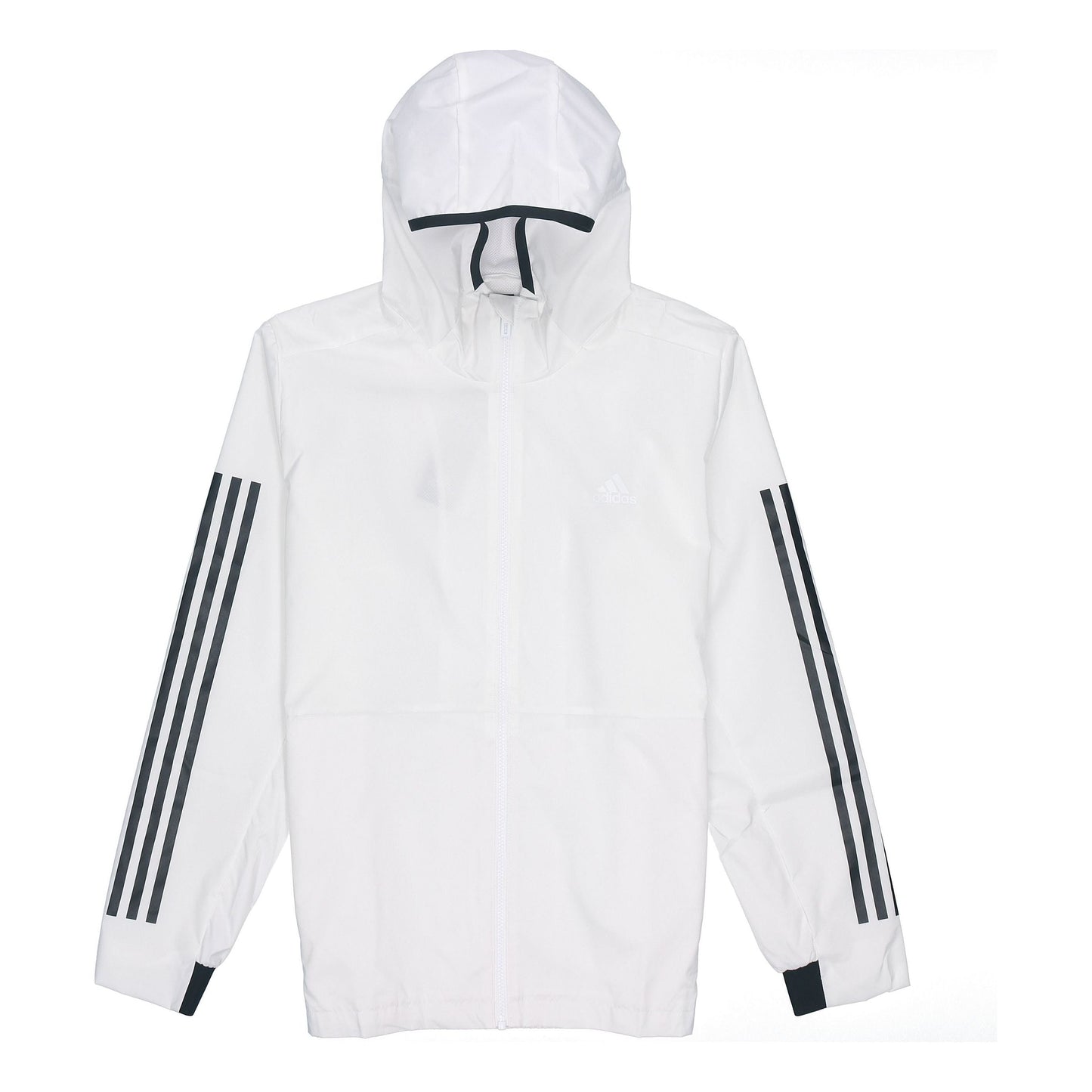 adidas Plaid Applique Sports Hooded Shirt Jacket Men White FM9430