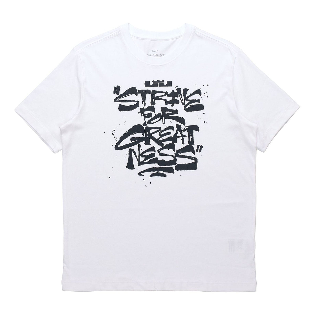 Men's Nike Lebron Strive for Greatness Basketball Sports Alphabet Printing Round Neck Short Sleeve White T-Shirt DD0786-100