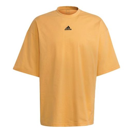 adidas Tee M Sports Casual Round Neck Short Sleeve Orange Yellow H54035