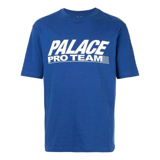 Men's PALACE Logo Printing Round Neck Short Sleeve Blue T-Shirt P16TS110