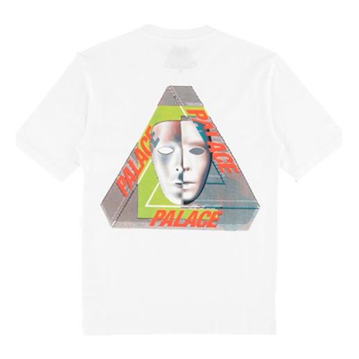 Men's PALACE Tri-Bury Human Face Mask Short Sleeve White P16TS086