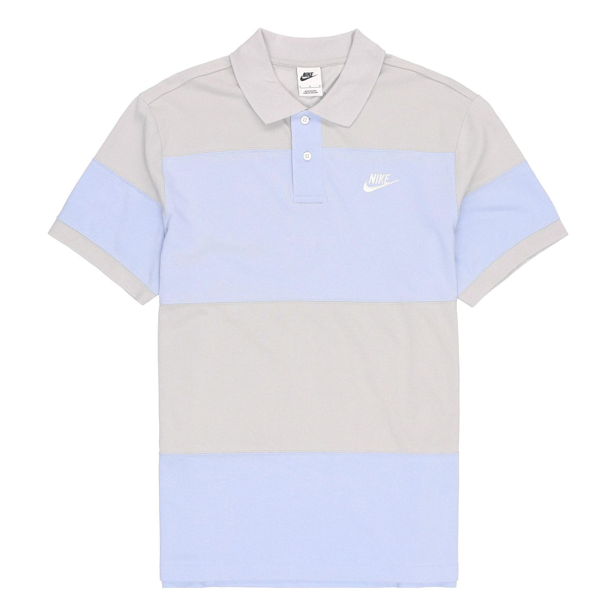 Men's Nike Sportswear Sport Essential Logo Colorblock Casual Short Sleeve Light Sea Blue Polo Shirt DM6951-097